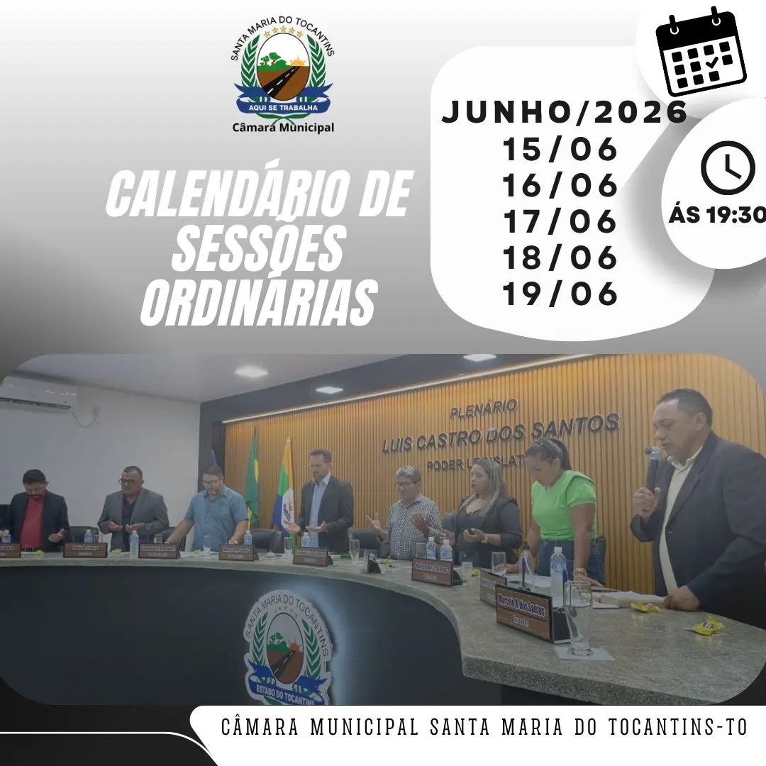 Calendário De Sessões Ordinarias